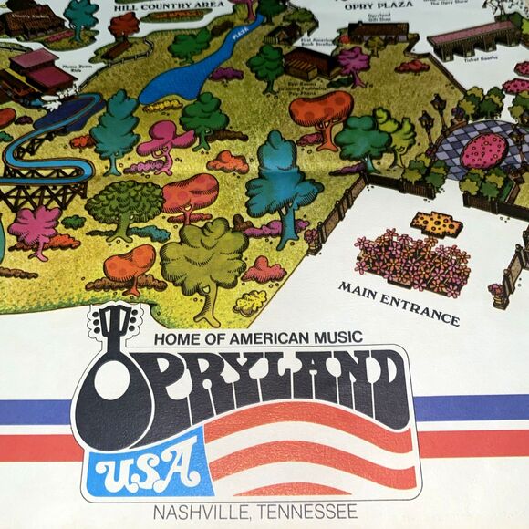 1973 Opryland Theme Park Souvenir Map Rare Excellent Shape - 52 Years Old - Picture 2 of 9
